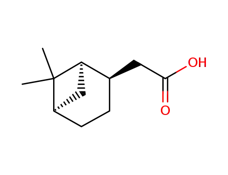 Molecular Structure of 54631-12-8 ([1R-(1alpha,2beta,5alpha)]-6,6-dimethylbicyclo[3.1.1]heptan-2-acetic acid)