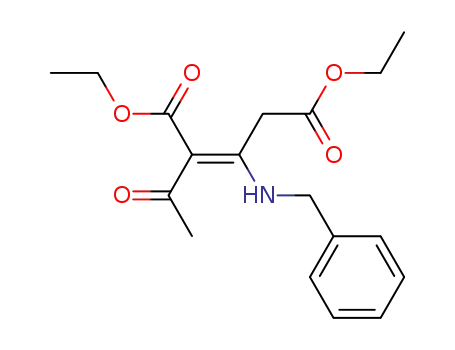 2-Pentenedioic acid, 2-acetyl-3-[(phenylmethyl)amino]-, diethyl ester