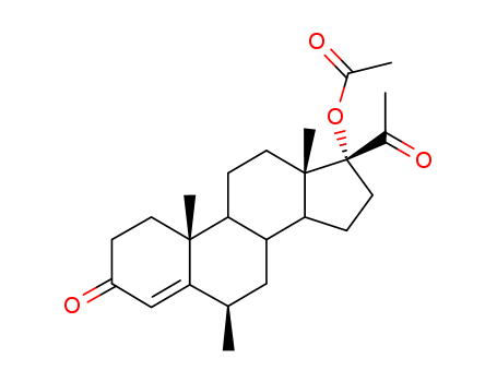 Pregn-4-ene-3,20-dione,17-(acetyloxy)-6-methyl-, (6b)- (9CI)