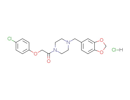 Ethanone,1-[4-(1,3-benzodioxol-5-ylmethyl)-1-piperazinyl]-2-(4-chlorophenoxy)-,hydrochloride (1:1)