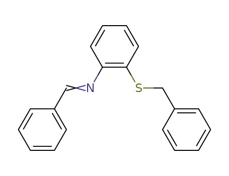 Molecular Structure of 91435-60-8 (Benzenamine, N-(phenylmethylene)-2-[(phenylmethyl)thio]-)