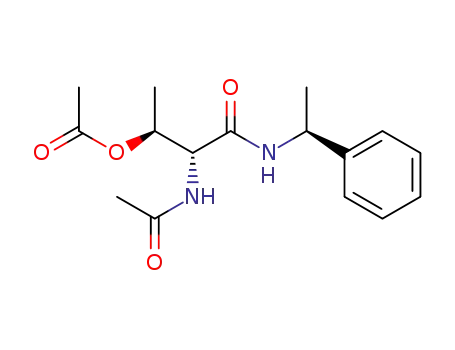 Molecular Structure of 205534-30-1 (Acetic acid (1S,2R)-2-acetylamino-1-methyl-2-((S)-1-phenyl-ethylcarbamoyl)-ethyl ester)