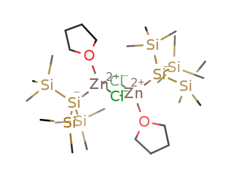 Molecular Structure of 562810-64-4 ([ZnCl(Si(SiMe<sub>3</sub>)<sub>3</sub>)(THF)]<sub>2</sub>)
