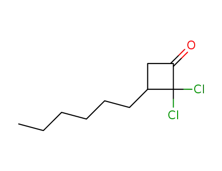 Molecular Structure of 217805-08-8 (2,2-Dichloro-3-hexyl-cyclobutanone)