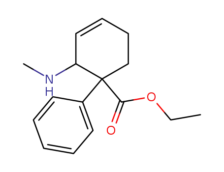 Molecular Structure of 38677-94-0 (3-Cyclohexene-1-carboxylic acid, 2-(methylamino)-1-phenyl-, ethyl ester, (1R,2S)-rel-)