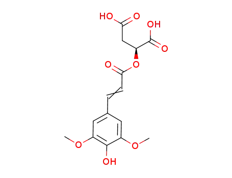 Molecular Structure of 76030-88-1 (Butanedioic acid,
[[3-(4-hydroxy-3,5-dimethoxyphenyl)-1-oxo-2-propenyl]oxy]-, (S)-)