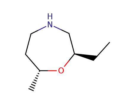 Molecular Structure of 89479-89-0 (1,4-Oxazepine, 2-ethylhexahydro-7-methyl-, cis-)