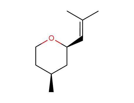 Molecular Structure of 876-18-6 (2H-Pyran, tetrahydro-4-methyl-2-(2-methyl-1-propenyl)-, trans-)