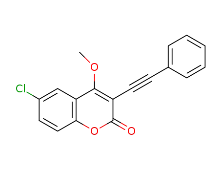 Molecular Structure of 1279109-20-4 (6-chloro-4-methoxy-3-phenylethynylcoumarin)