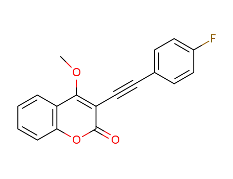 Molecular Structure of 1279109-18-0 (4-methoxy-3-(4-fluorophenyl)ethynylcoumarin)