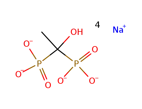 Molecular Structure of 2666-14-0 (1-HYDROXYETHYLIDENE-1,1-DIPHOSPHONIC ACID TRISODIUM SALT)