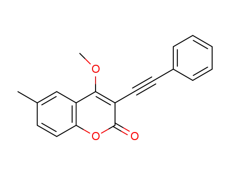 Molecular Structure of 1279109-21-5 (4-methoxy-6-methyl-3-phenylethynylcoumarin)