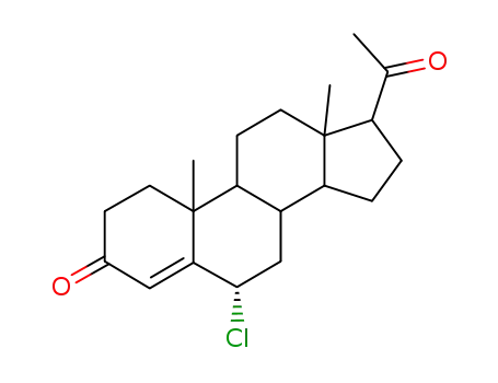 Molecular Structure of 4594-30-3 (6beta-chloro-9beta,10alpha-pregn-4-ene-3,20-dione)