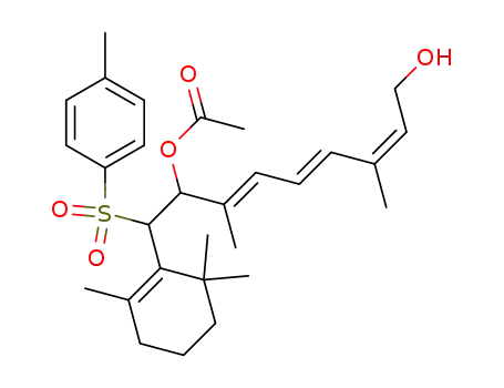 Molecular Structure of 181053-77-0 (9-(2',6',6'-trimethylcyclohex-1'-enyl)-8-acetoxy-3,7-dimethyl-9-(p-tolylsulfonyl)nona-2Z,4E,6E-trien-1-ol)
