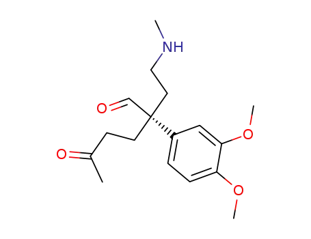 Molecular Structure of 99548-21-7 ((R)-2-(3,4-Dimethoxy-phenyl)-2-(2-methylamino-ethyl)-5-oxo-hexanal)