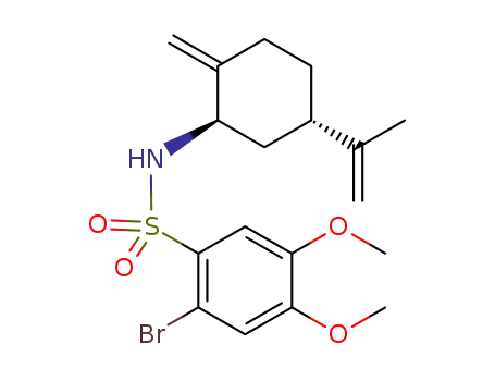 Molecular Structure of 1427435-77-5 (2-bromo-4,5-dimethoxy-N-((1R,5S)-2-methylene-5-(prop-1-en-2-yl)cyclohexyl)benzene sulfonamide)