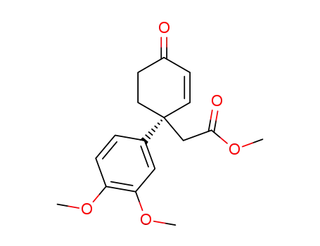 Molecular Structure of 151764-31-7 ([(S)-1-(3,4-Dimethoxy-phenyl)-4-oxo-cyclohex-2-enyl]-acetic acid methyl ester)