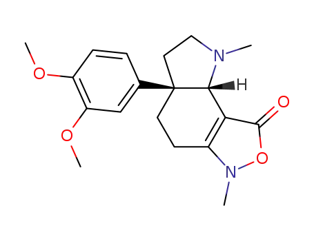 Molecular Structure of 911847-34-2 ((3aR,8bS)-3a-(3,4-dimethoxyphenyl)-1,6-dimethyl-1,2,3,3a,4,5,6,8b-octahydro-8H-isoxazolo[3,4-g]indol-8-one)