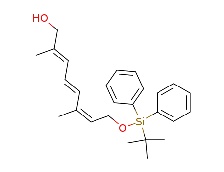 Molecular Structure of 181053-80-5 ((2E,4E,6Z)-8-tert-butyldiphenylsiloxy-2,6-dimethylocta-2,4,6-trien-1-ol)