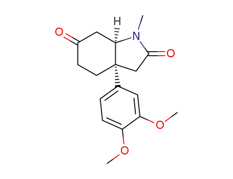 Molecular Structure of 151764-32-8 ((3aR,7aR)-3a-(3,4-Dimethoxy-phenyl)-1-methyl-hexahydro-indole-2,6-dione)