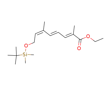 Molecular Structure of 181053-73-6 (ethyl (2E,4E,6Z)-8-tert-butyldimethylsiloxy-2,6-dimethylocta-2,4,6-trienoate)