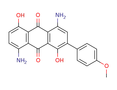 Molecular Structure of 4702-64-1 (4,8-diamino-1,5-dihydroxy-2-(4-methoxyphenyl)anthraquinone)