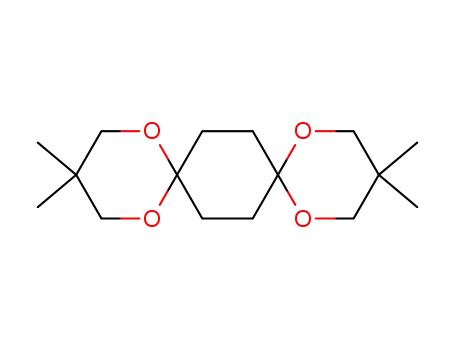 Molecular Structure of 29280-23-7 (1,5,10,14-Tetraoxadispiro[5.2.5.2]hexadecane, 3,3,12,12-tetramethyl-)