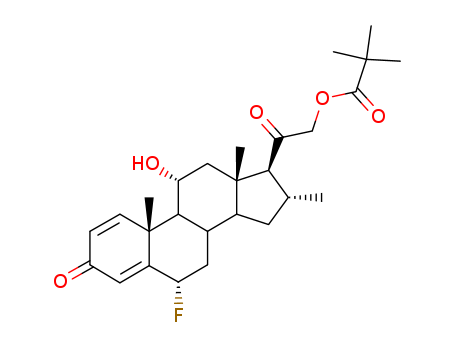Pregna-1,4-diene-3,20-dione,21-(2,2-dimethyl-1-oxopropoxy)-6-fluoro-11-hydroxy-16-methyl-, (6a,11b,16a)-