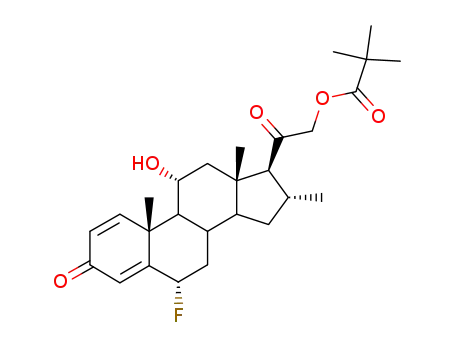 Molecular Structure of 29205-06-9 (6alpha-fluoro-11beta,21-dihydroxy-16alpha-methylpregna-1,4-diene-3,20-dione 21-pivalate)