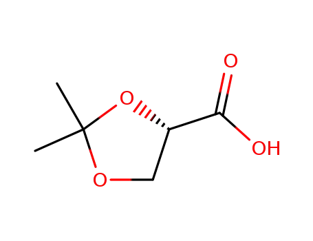 Molecular Structure of 102045-96-5 ((S)-2,2-Dimethyl-1,3-dioxolane-4-carboxylic acid)