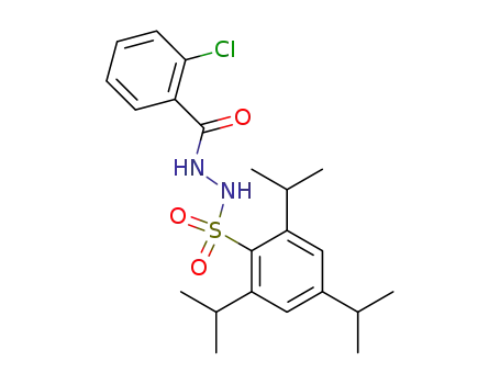 Molecular Structure of 77229-21-1 (Benzoic acid, 2-chloro-,
2-[[2,4,6-tris(1-methylethyl)phenyl]sulfonyl]hydrazide)