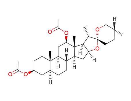 Molecular Structure of 10007-76-8 ((25R)-5α-spirostan-3β,12β-diol diacetate)