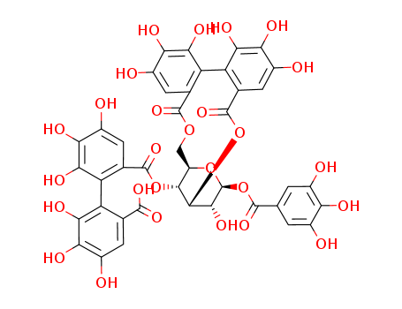 Molecular Structure of 106647-18-1 (b-D-Glucopyranose, cyclic3,6-[(1S)-4,4',5,5',6,6'-hexahydroxy[1,1'-biphenyl]-2,2'-dicarboxylate]4-[hydrogen (1S)-4,4',5,5',6,6'-hexahydroxy[1,1'-biphenyl]-2,2'-dicarboxylate] 1-(3,4,5-trihydroxybenzoate)(9CI))