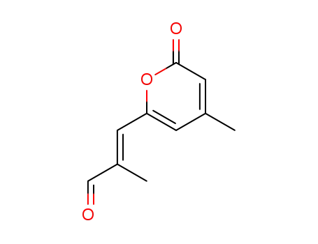 Molecular Structure of 87424-82-6 ((E)-2-METHYL-3-(4-METHYL-2-OXO-2H-PYRAN-6-YL)PROPENAL)