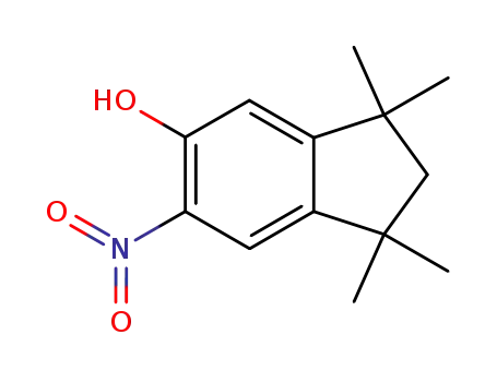 Molecular Structure of 73183-80-9 (1,1,3,3-tetramethyl-6-nitroindan-5-ol)