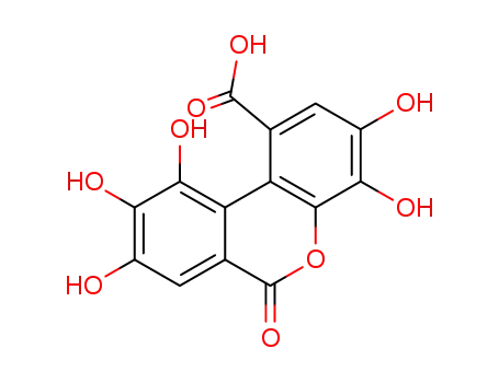 Molecular Structure of 476-67-5 (3,4,8,9,10-pentahydroxy-6-oxo-6H-benzo[c]chromene-1-carboxylic acid)
