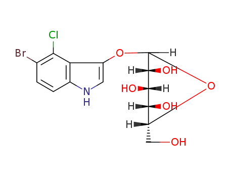 Molecular Structure of 107021-38-5 (5-Bromo-4-chloro-3-indolyl-alpha-D-galactopyranoside)