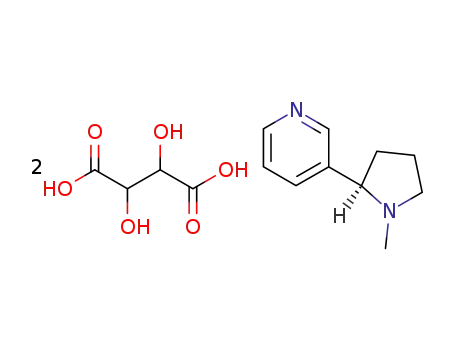 Molecular Structure of 3275-73-8 (3-[(2S)-1-methylpyrrolidin-2-yl]pyridine 2,3-dihydroxybutanedioate (1:1))