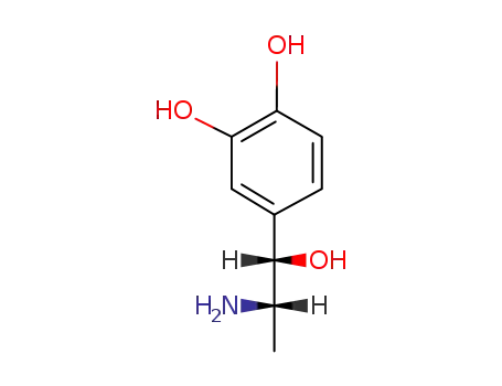 Molecular Structure of 16202-33-8 (1,2-Benzenediol,4-[(1R,2R)-2-amino-1-hydroxypropyl]-, rel-)