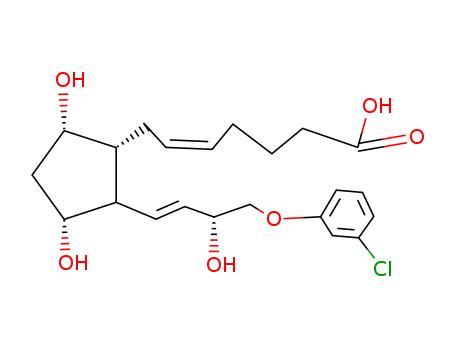 40665-92-7,CLOPROSTENOL,5-Heptenoicacid, 7-[(1R,2R,3R,5S)-2-[(1E,3R)-4-(3-chlorophenoxy)-3-hydroxy-1-butenyl]-3,5-dihydroxycyclopentyl]-,(5Z)-rel- (9CI);5-Heptenoic acid,7-[2-[4-(3-chlorophenoxy)-3-hydroxy-1-butenyl]-3,5-dihydroxycyclopentyl]-, [1a(Z),2b(1E,3R*),3a,5a]-;Estrofan;Estrophan;Estrophane;Oestrophan;Oestrophane;Racemic cloprostenol;Cloprostenol;
