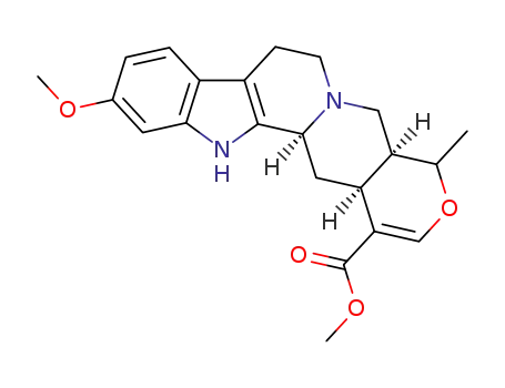 Molecular Structure of 482-95-1 ((3β,20α)-16,17-Didehydro-11-methoxy-19α-methyl-18-oxayohimban-16-carboxylic acid methyl ester)