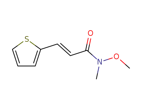 Molecular Structure of 134197-97-0 ((E)-N-methoxy-N-methyl-3-(thiophen-2-yl)acrylamide)