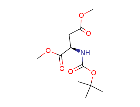 Molecular Structure of 130622-08-1 (D-Aspartic acid, N-[(1,1-dimethylethoxy)carbonyl]-, dimethyl ester)