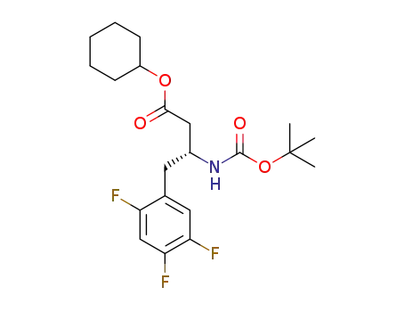 Molecular Structure of 1276113-61-1 ((R)-cyclohexyl 3-(tert-butoxycarbonyl amino)-4-(2,4,5-trifluorophenyl)butyrate)