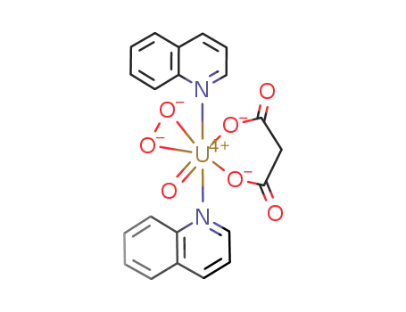 Molecular Structure of 187455-25-0 (UO(O<sub>2</sub>)(CH<sub>2</sub>(COO)2)(C<sub>9</sub>H<sub>7</sub>N)2)