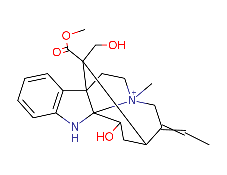 6871-44-9,echitamine,2,4(1H)-Cyclo-3,4-secoakuammilanium,3,17-dihydroxy-16-(methoxycarbonyl)-4-methyl-, (3b,16R)-; Ditaine (6CI); Echitamine (8CI);13H-3,8a-Methano-1H-azepino[1',2':1,2]pyrrolo[2,3-b]indolium,4-ethylidene-2,3,4,5,7,8-hexahydro-1-hydroxy-14-(hydroxymethyl)-14-(methoxycarbonyl)-6-methyl-,[1S-(1a,3b,4E,8aa,13aS*,14S*)]-; NSC 296565