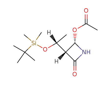 Molecular Structure of 76899-07-5 ((3R,4R)-4-Acetoxy-3-[(R)-(tert-butyldimethylsilyloxy)ethyl]- 2-azetidinone)