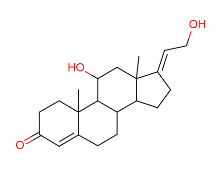 Molecular Structure of 3103-13-7 (Pregna-4,17(20)-dien-3-one,11,21-dihydroxy-, (11b,17Z)- (9CI))