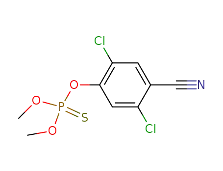 Molecular Structure of 64582-42-9 (O,O-dimethyl-O-(2,5-dichloro-4-cyano-phenyl)-thionophosphate)