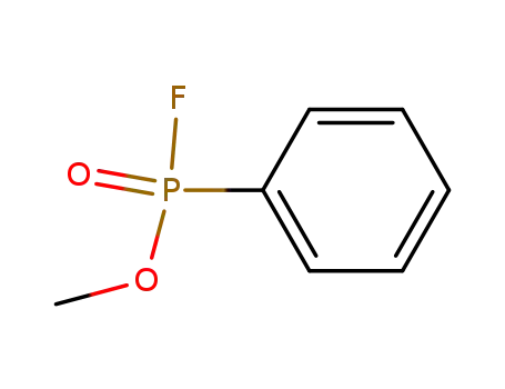 Molecular Structure of 650-99-7 (Phosphonofluoridic acid, phenyl-, methyl ester)